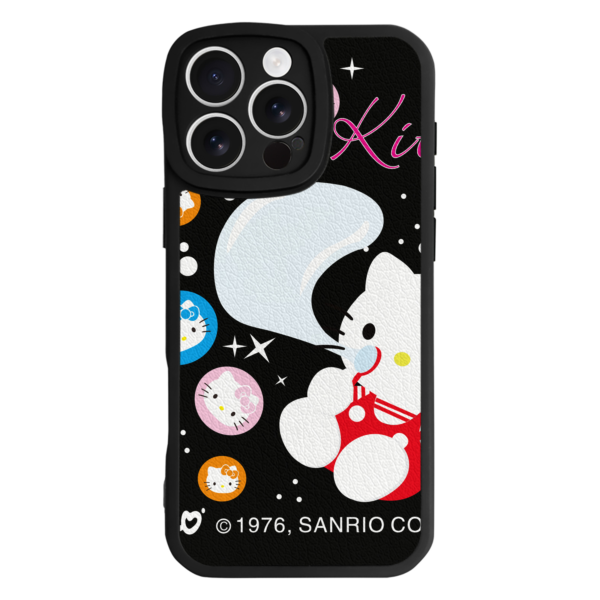 （画像用） Hello Kitty ハローキティ 【iPhone 16シリーズ対応】シリコンスマホケース（レザー調） 材質：シリコン